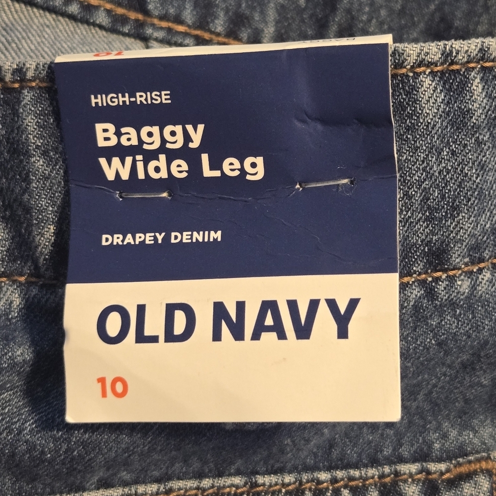 Old Navy Womens High Waisted Baggy Wide Leg Denim Jeans Size 10 - Picture 11 of 12